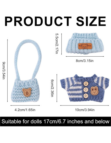 Conjunto de Ropa para Muñecas Lyreh 3 Piezas Azul 17cm