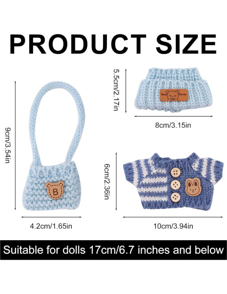 Conjunto de Ropa para Muñecas Lyreh 3 Piezas Azul 17cm