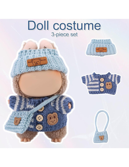 Conjunto de Ropa para Muñecas Lyreh 3 Piezas Azul 17cm