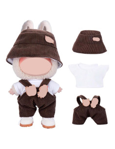 Ropa de Muñeca Labubu Hecha a Mano 3 Piezas Marrón 17cm