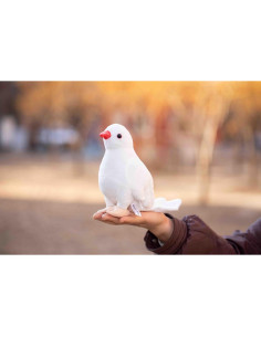 TAMMYFLYFLY Gorrión de Peluche Realista 21 cm Blanco 2