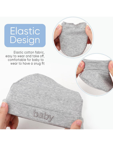 Conjunto de gorros, manoplas y calcetines AQOKKA para bebés 0-6 meses