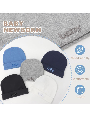 Conjunto de gorros, manoplas y calcetines AQOKKA para bebés 0-6 meses