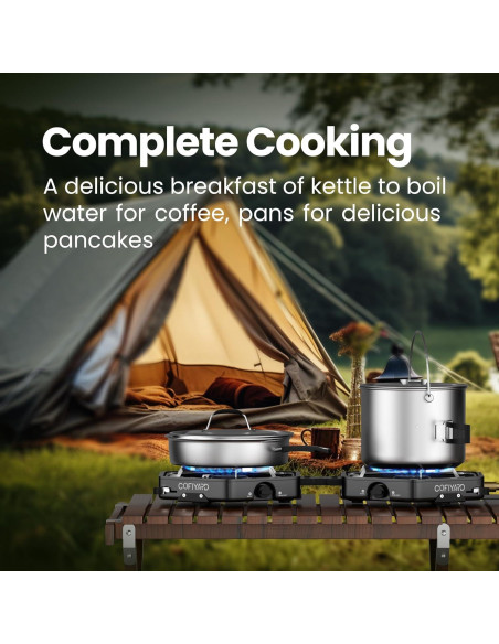 Estufa de Camping COFIYARD 2 Quemadores Plegable 1.90 kg