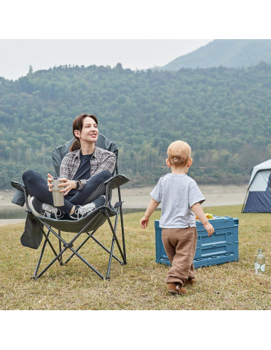 Sillas de Camping Plegables EVER ADVANCED - 2 Paquetes, Soporta 181 kg