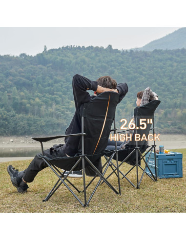 Sillas de Camping Plegables EVER ADVANCED - 2 Paquetes, Soporta 181 kg