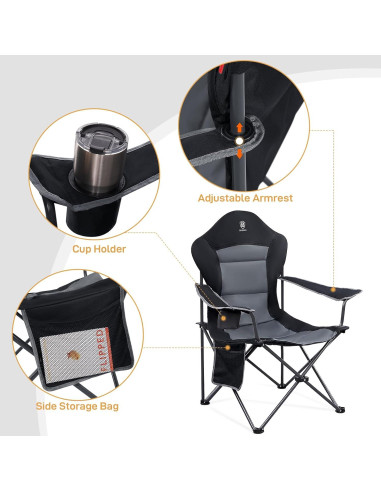 Sillas de Camping Plegables EVER ADVANCED - 2 Paquetes, Soporta 181 kg