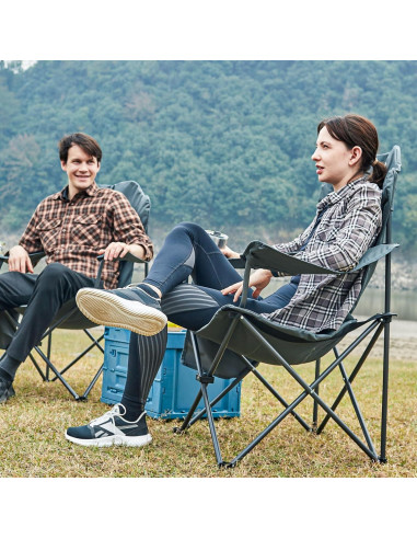 Sillas de Camping Plegables EVER ADVANCED - 2 Paquetes, Soporta 181 kg