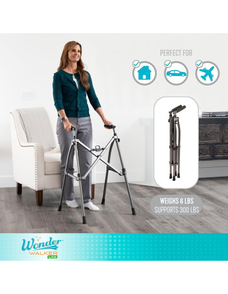 Andador Plegable Stander Wonder Walker Lite Corto 71-84 cm Nogal