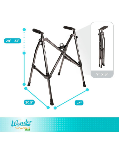 Andador Plegable Stander Wonder Walker Lite Corto 71-84 cm Nogal