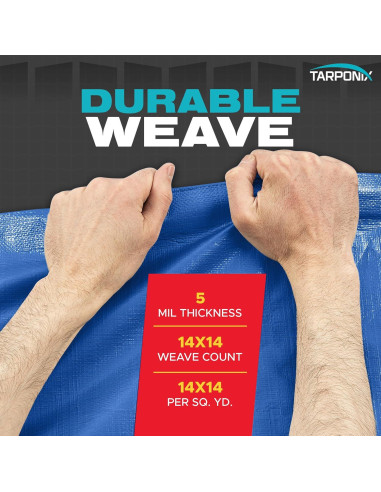Lona Azul Polietileno 1.83x2.44m TARPONIX Impermeable 5 Mil