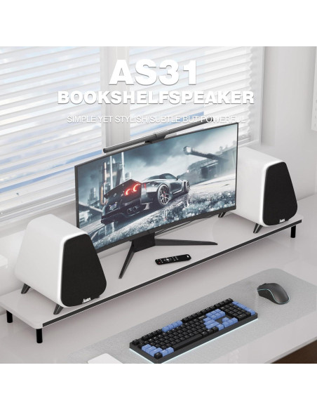 Altavoces Activos AORS AS31 - 80W RMS, Bluetooth 5.3, Madera Negra