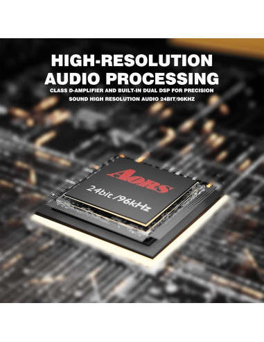 Altavoces Activos AORS AS31 - 80W RMS, Bluetooth 5.3, Madera Negra