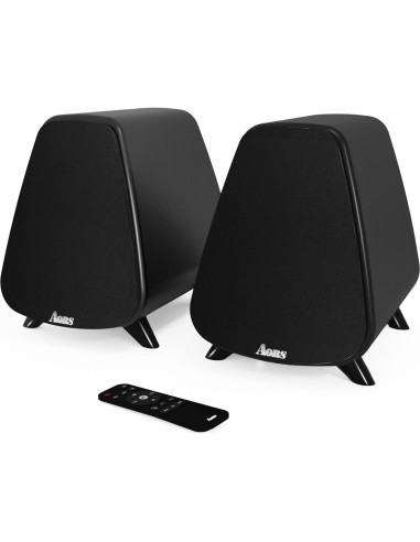 Altavoces Activos AORS AS31 - 80W RMS, Bluetooth 5.3, Madera Negra