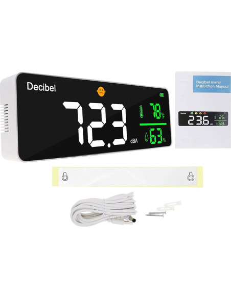 Medidor de Decibelios DANOPLUS 11" LED Temperatura Humedad