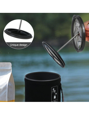 Juego de 2 Prensas Francesas de Silicona ziHenryDa 158g