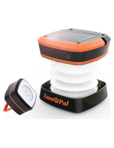 Luz Solar Camping Plegable LUMOPAL 1200mAh IP54 USB