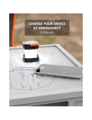 Luz Solar Camping Plegable LUMOPAL 1200mAh IP54 USB