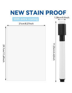 Paquete de 2 Stickers de Pizarra Borrable Ptwola 29.7x21 cm 2