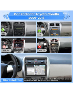 Estéreo de Coche Android Roinvou 9" para Toyota Corolla 2009-2013 2