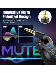 Sistema Inalámbrico de Guitarra Flatsons FW2D 2.4 GHz Recargable 2