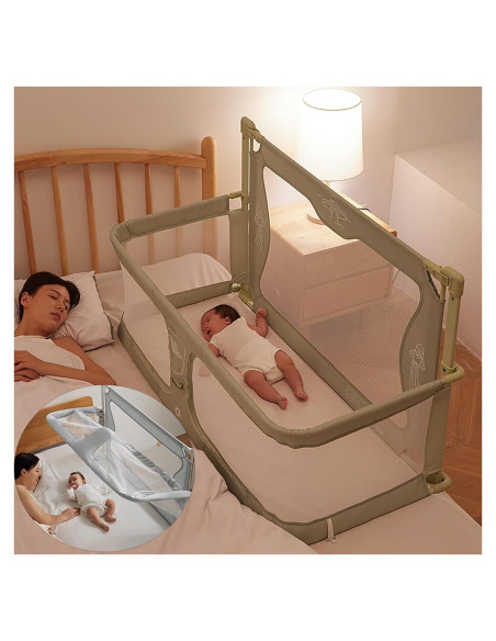 Cuna 3 en 1 para Bebés xiaoyingxia, Cuna Portátil Verde Claro Cuna 3 en 1 para Bebés xiaoyingxia, Cuna Portátil Verde Claro