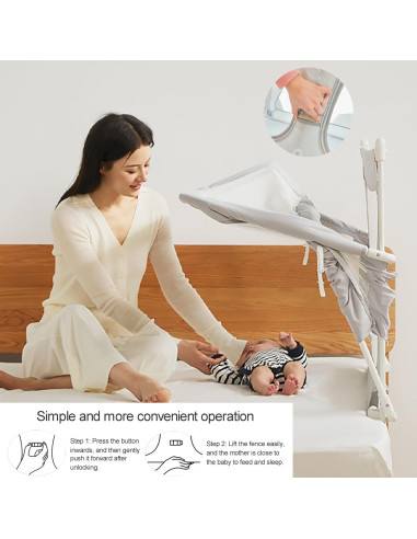 Cuna 3 en 1 para Bebés xiaoyingxia, Cuna Portátil Verde Claro