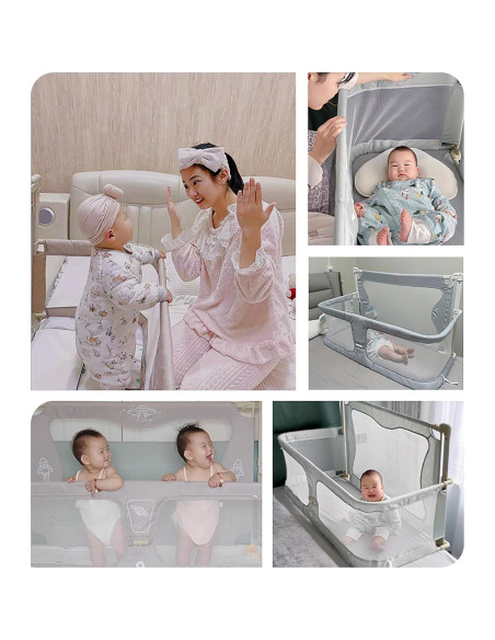 Cuna 3 en 1 para Bebés xiaoyingxia, Cuna Portátil Verde Claro Cuna 3 en 1 para Bebés xiaoyingxia, Cuna Portátil Verde Claro