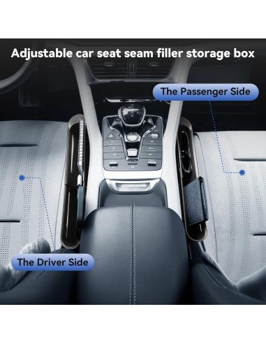 Relleno Espacio entre Asientos de Coche Zioffiel Negro 2 Piezas