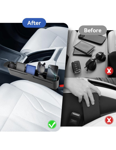 Relleno Espacio entre Asientos de Coche Zioffiel Negro 2 Piezas