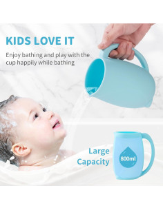 Taza de Enjuague para Bebés Dongguan - Silicona Azul 800 mL 2