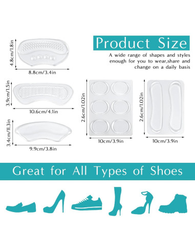 28 Almohadillas de Talón de Silicona Quilax - Gel Autoadhesivo