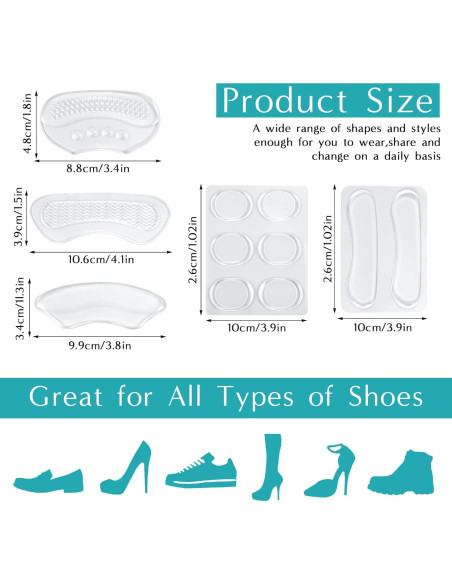 28 Almohadillas de Talón de Silicona Quilax - Gel Autoadhesivo