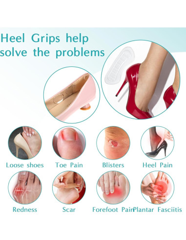 28 Almohadillas de Talón de Silicona Quilax - Gel Autoadhesivo