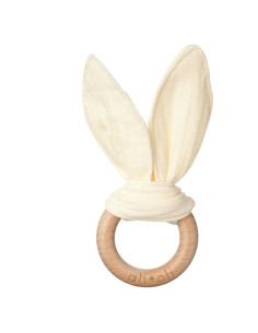 Mordedor de Madera para Bebés Ali+Oli Conejo Arrugado Natural