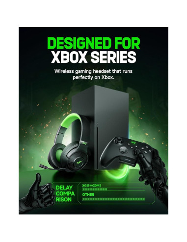 Auriculares Gaming Inalámbricos KOFIRE XG2 40H 3D Sonido 2.4GHz