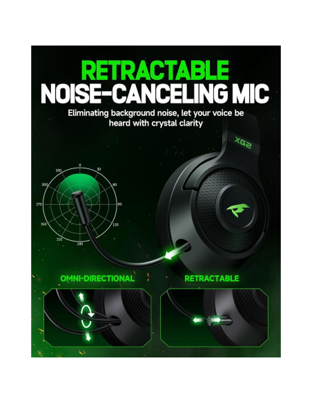 Auriculares Gaming Inalámbricos KOFIRE XG2 40H 3D Sonido 2.4GHz