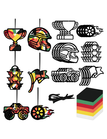 Kit de Manualidades de Papel Coche de Carreras QICI - 24 Tarjetas DIY Kit de Manualidades de Papel Coche de Carreras QICI - 24 Tarjetas DIY