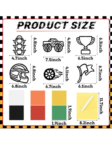 Kit de Manualidades de Papel Coche de Carreras QICI - 24 Tarjetas DIY