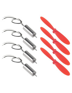 4 Motores con Escobillas 3.7V AEDIKO 7x16mm 45000 RPM + Hélices