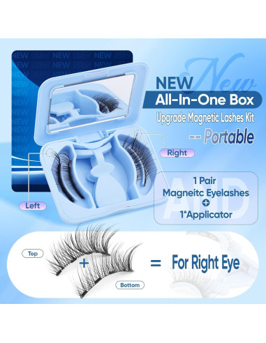 Pestañas Magnéticas Ojo de Gato Yawamica 16mm con Aplicador