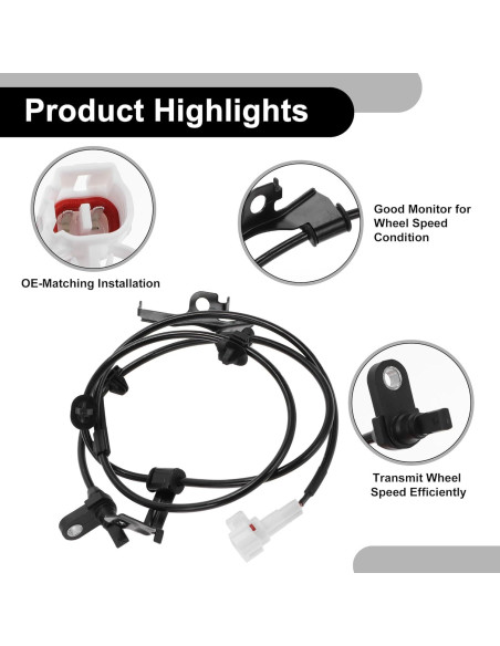 Sensor de Velocidad de Rueda ABS Partuto 8954252030 para Toyota Yaris 2007-2011