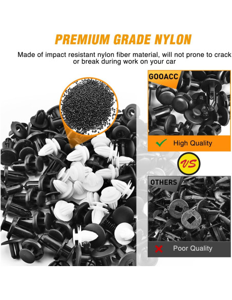 GOOACC 120 Clips de Retención para Parachoques de Coche 6-10mm