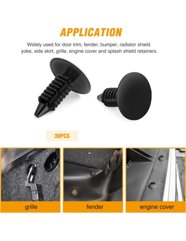 GOOACC 120 Clips de Retención para Parachoques de Coche 6-10mm