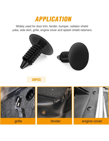 GOOACC 120 Clips de Retención para Parachoques de Coche 6-10mm