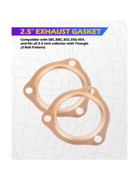 Junta de Flange de Escape Cobre SCUARI 76 mm 2 Piezas