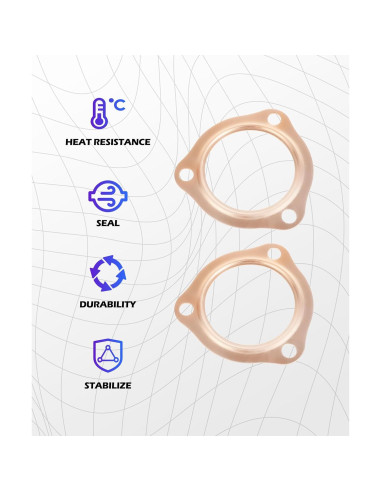 Junta de Flange de Escape Cobre SCUARI 76 mm 2 Piezas