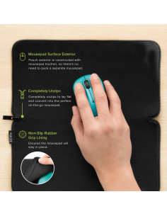 Bolsa 2-en-1 Rubbo para Laptop y Almohadilla de Ratón Negra 2
