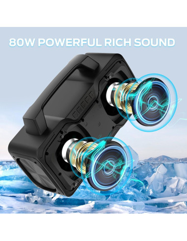 Altavoz Bluetooth BUGANI M118 80W Impermeable IPX7 Portátil