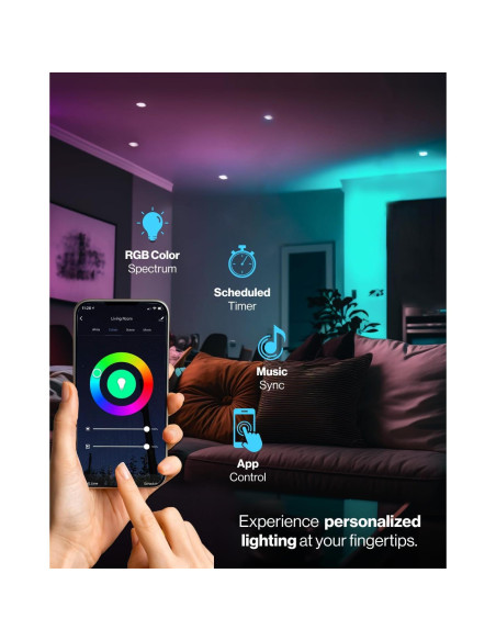 Bombillas LED Inteligentes Sunco BR30 RGB 8W, Control por Voz, Paquete de 6